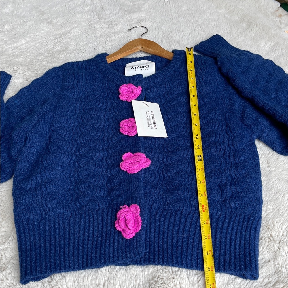 & Merci En Merci The Huxley Sweater cardigan in navy Size M - Picture 7 of 9